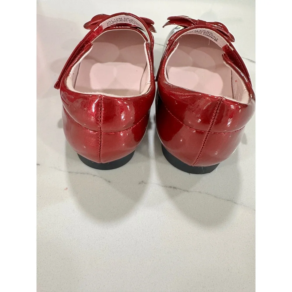 Nina Krista Girls Red Patent Mary Jane Dress Shoes Bow Size 10M Holiday Wedding